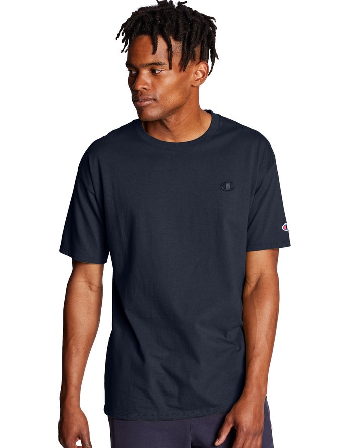 Champion Mens T-Shirt NZ - Classic Jersey Navy ( 0234-UDIOS )